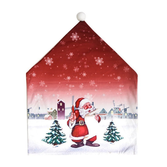 Husa pentru scaun Flippy, tematica Craciun, material textil/poliester, 61 x 47 cm, rosu-0