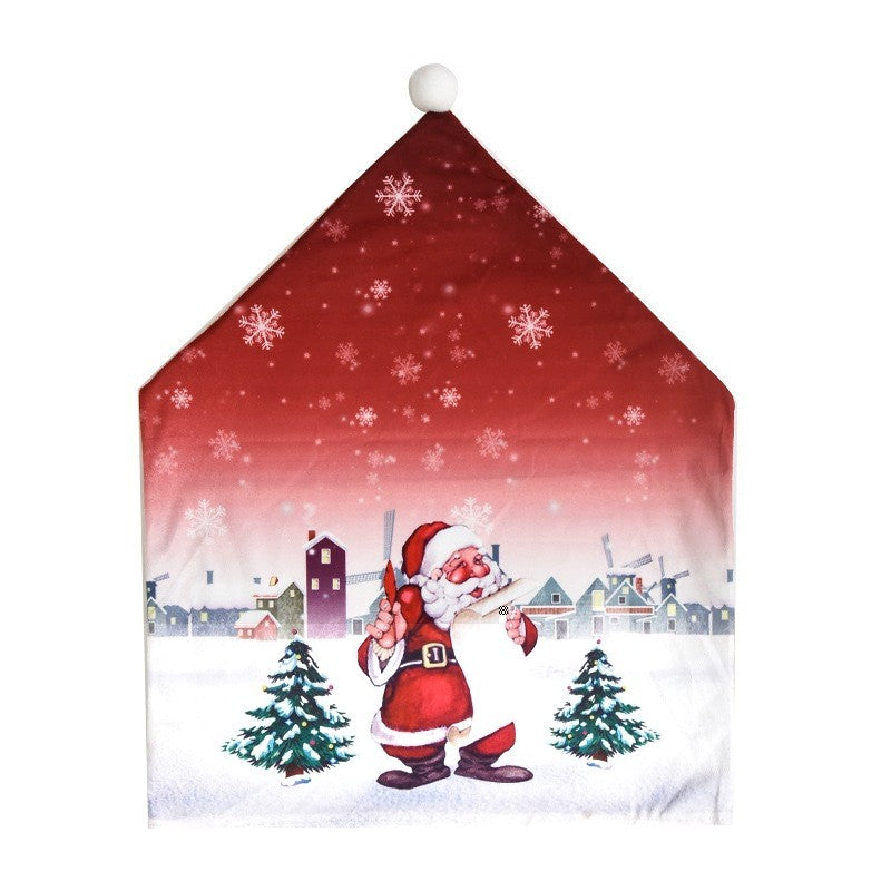 Husa pentru scaun Flippy, tematica Craciun, material textil/poliester, 61 x 47 cm, rosu-0