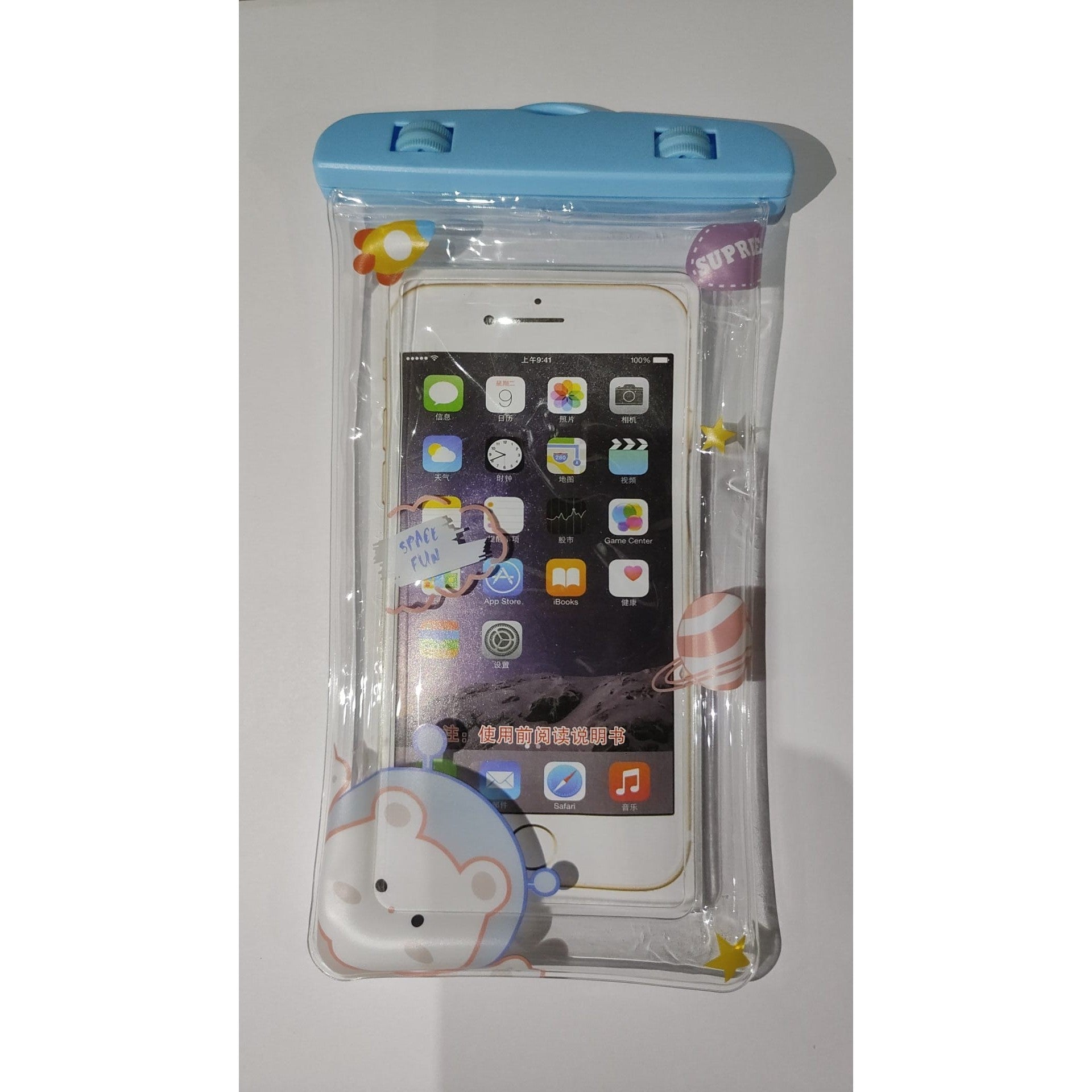 Husa subacvatica Fruity Waterproof Flippy, Snowproof, Universala, Impermeabila, cu Snur, pentru telefon sau documente, Model 1, Albastru deschis-2