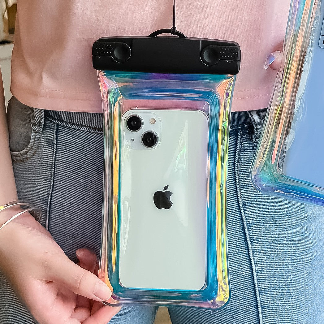 Husa subacvatica Holografica Waterproof Flippy, Snowproof, Universala, Impermeabila, cu Snur, pentru telefon sau documente, Negru-6