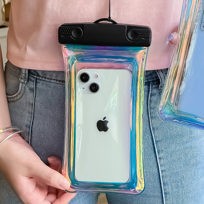 Husa subacvatica Holografica Waterproof Flippy, Snowproof, Universala, Impermeabila, cu Snur, pentru telefon sau documente, Negru-6