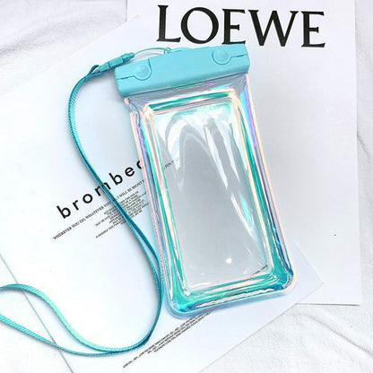 Husa subacvatica Holografica Waterproof Flippy, Snowproof, Universala, Impermeabila, cu Snur, pentru telefon sau documente, Bleu-4