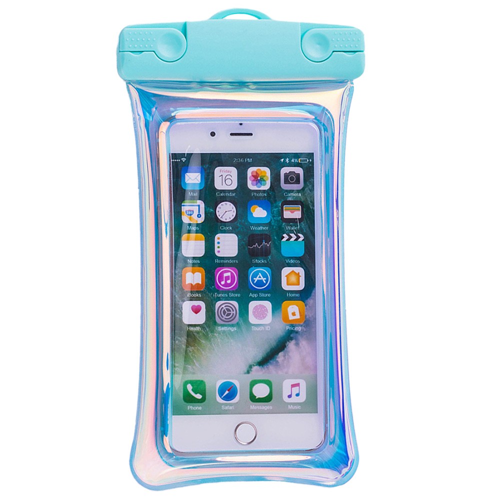 Husa subacvatica Holografica Waterproof Flippy, Snowproof, Universala, Impermeabila, cu Snur, pentru telefon sau documente, Bleu-0