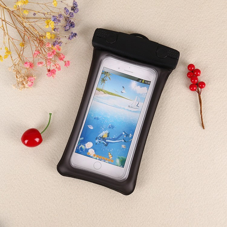 Husa subacvatica Matte Cushion Waterproof Flippy, Snowproof, Universala, cu Snur, pentru telefon sau documente, Negru-3