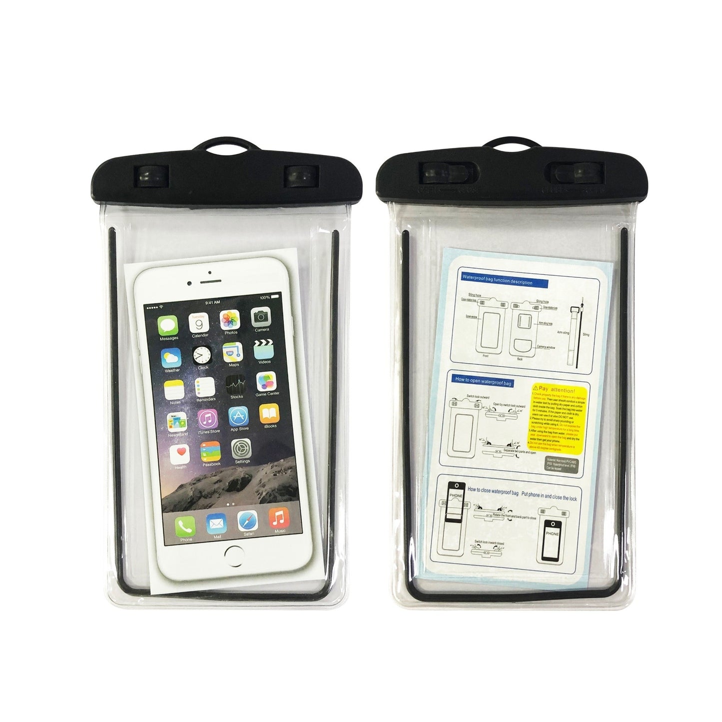 Husa subacvatica Zip Waterproof Flippy, Snowproof, Universala, Impermeabila, cu Snur, pentru telefon sau documente, Negru-3