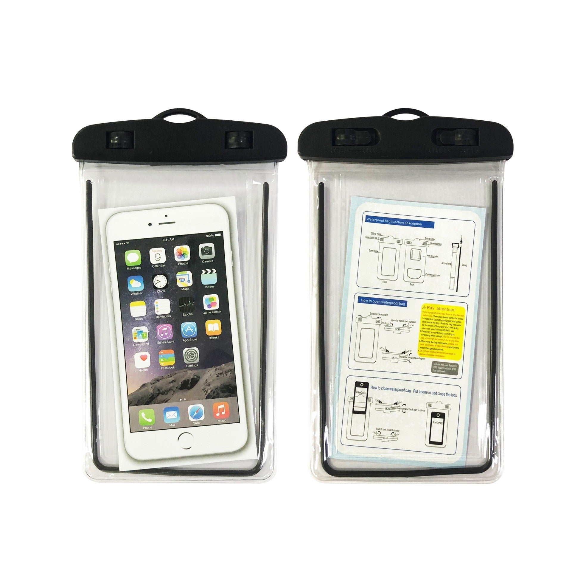 Husa subacvatica Zip Waterproof Flippy, Snowproof, Universala, Impermeabila, cu Snur, pentru telefon sau documente, Negru-3