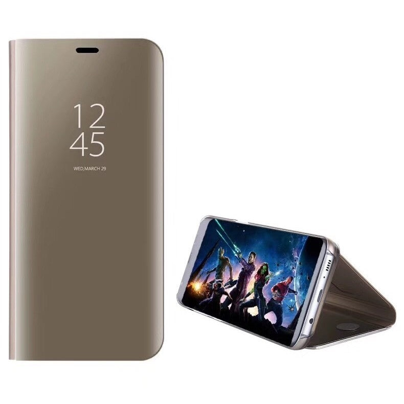 Husa Tip Carte, Flippy, Compatibila cu Huawei Mate 10 Lite, Flip Cover Oglinda, Auriu-4