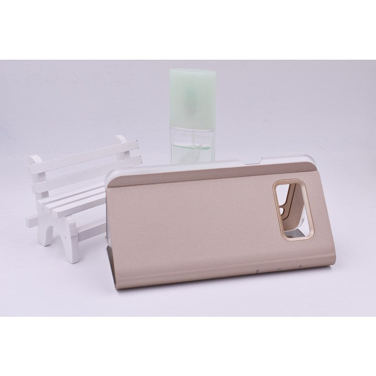 Husa Tip Carte, Flippy, Compatibila cu Huawei Mate 10 Lite, Flip Cover Oglinda, Auriu-7