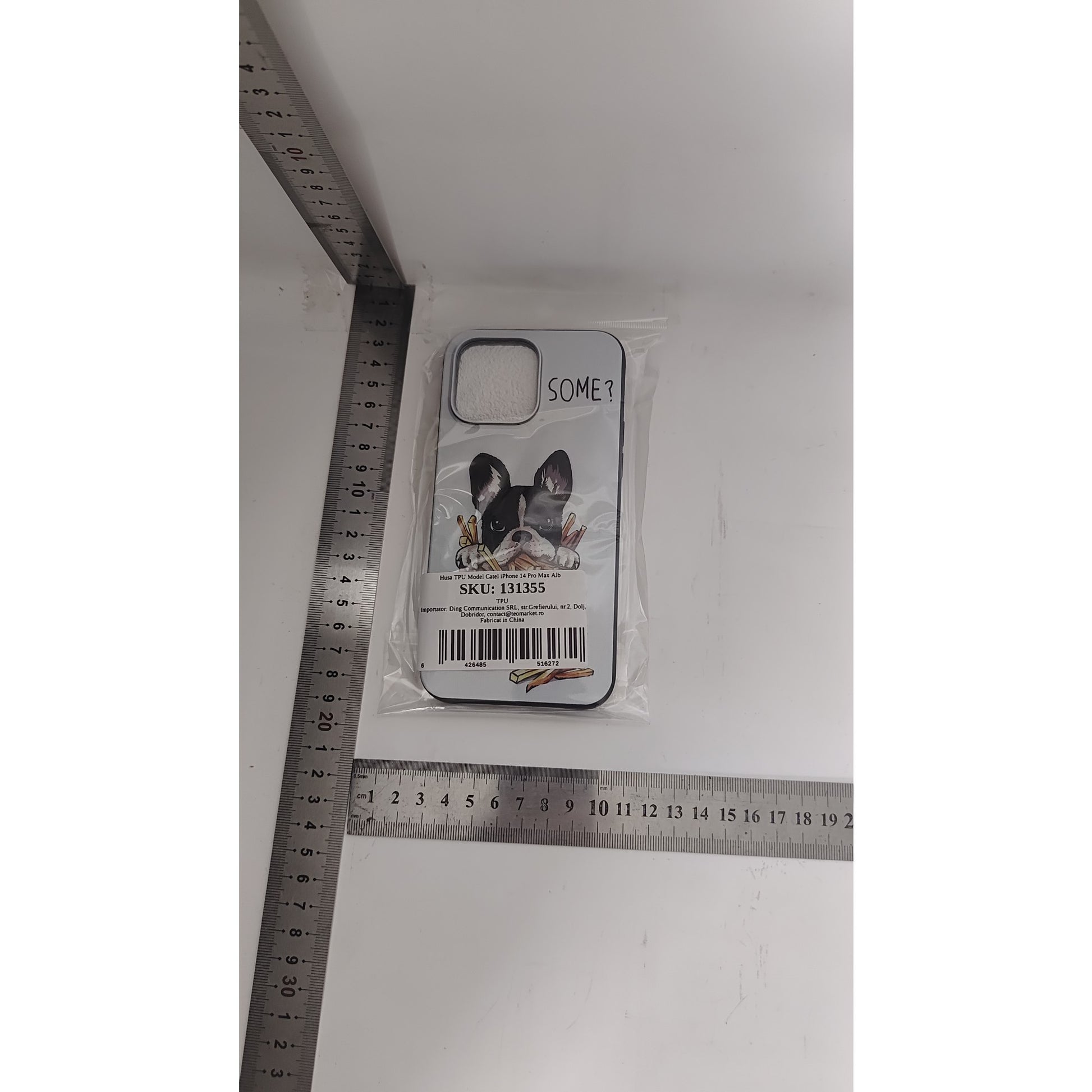 Husa TPU Flippy, Model Catel iPhone 14 Pro Max, Alb-1