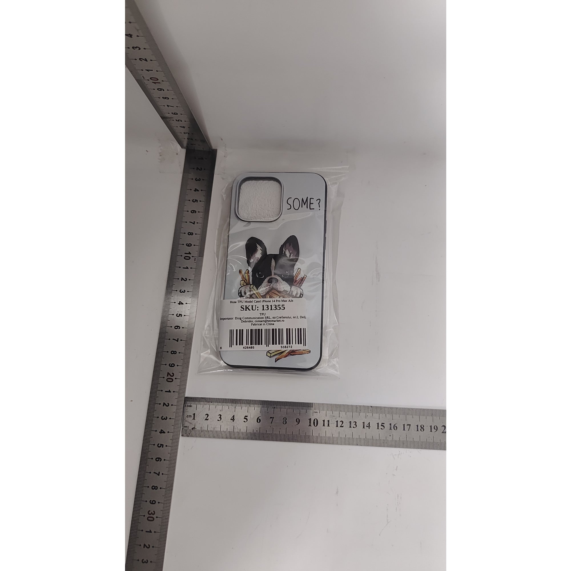 Husa TPU Flippy, Model Catel iPhone 14 Pro Max, Alb-1