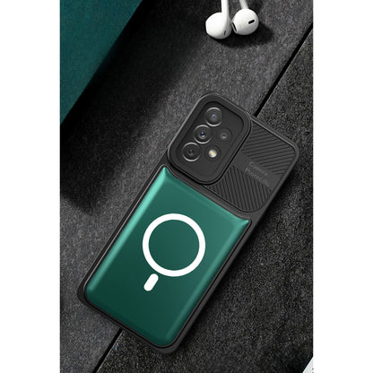 Husa Urban Armor  pentru Samsung A34 5G Verde inchis, Suport Auto Magnetic, Protectie Antisoc, Flippy-2