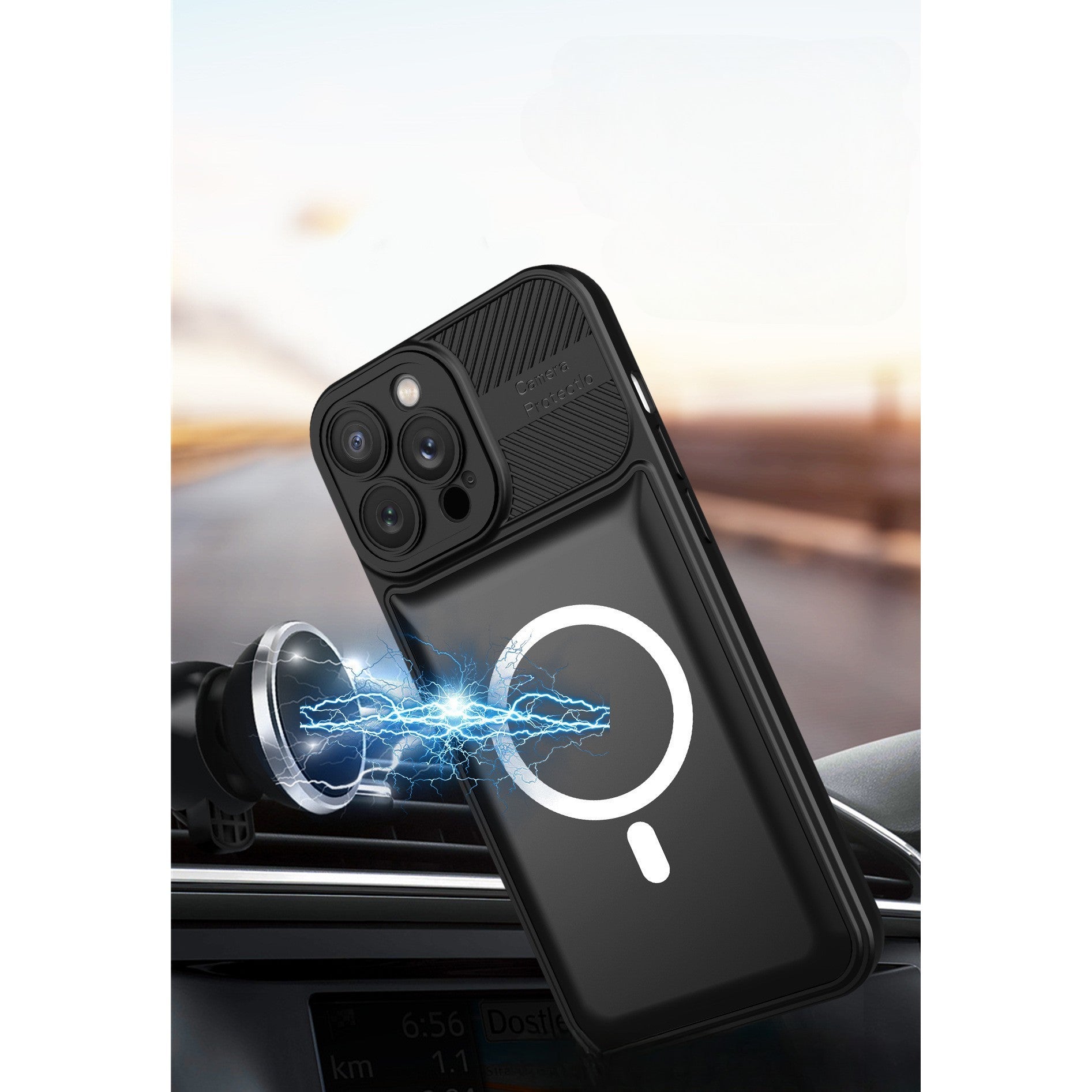Husa Urban Armor pentru Samsung Galaxy A24 4G, Flippy, Suport Auto Magnetic, Protectie Antisoc, Negru-1