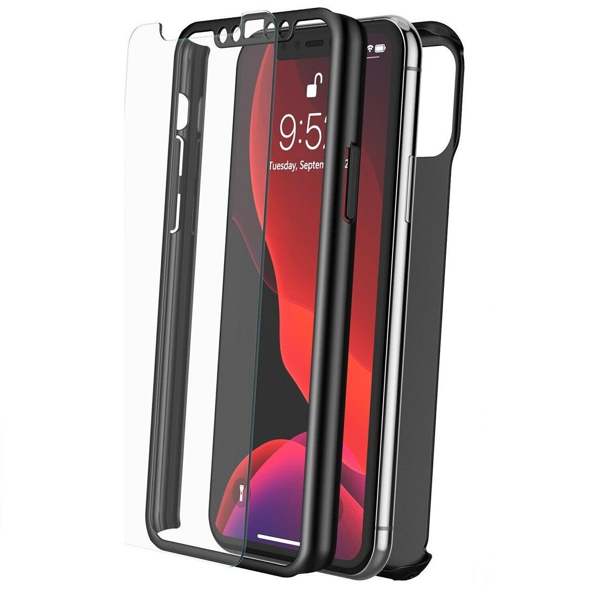 Husa Xiaomi Mi 10/Mi 10 Pro Full Cover 360 Negru + Folie de protectie-5