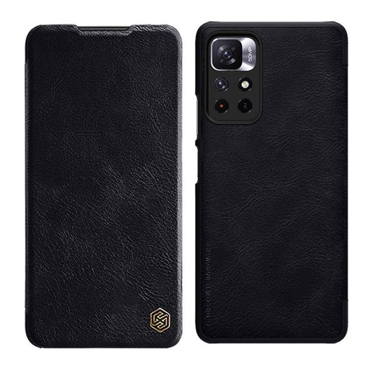 Husa de protectie telefon Nillkin pentru Xiaomi Redmi Note 11 5G Tip carte, Piele ecologica, Negru