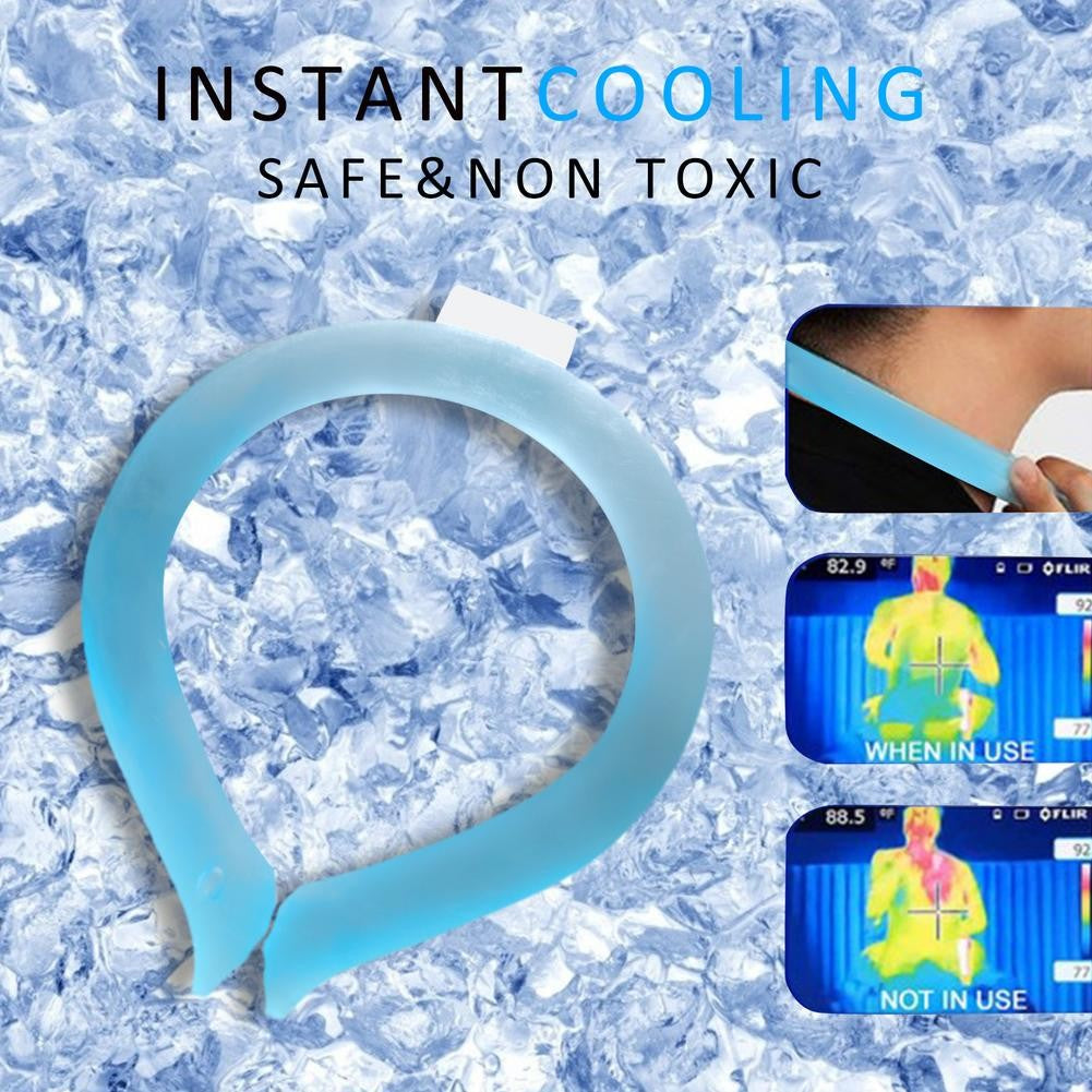 Dispozitiv De Racorire Tip Guler, Flippy, Pentru Scaderea Temperaturii Corpului, Cu Racire Rapida, Reutilizabil, Non-Toxic, TPU, Diametru de 120 mm-4