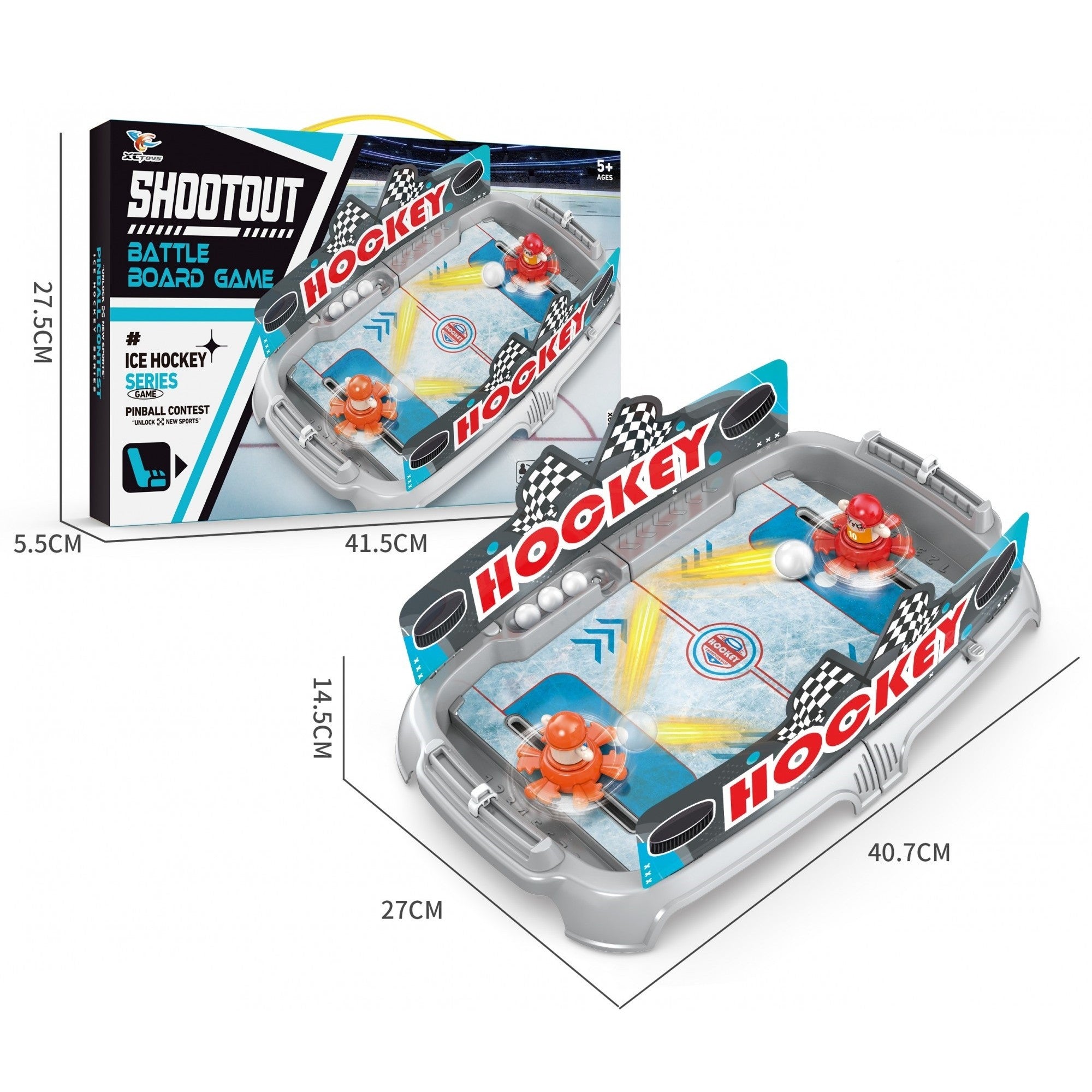 Joc de Masa Interactiv Ice Hockey pentru Copii, Flippy, 4 Mingi, Tabela Scor, 40.7x27x14.5 cm, Multicolor-1