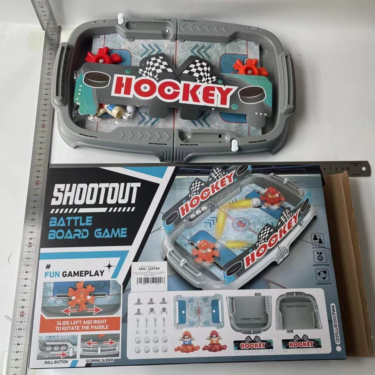 Joc de Masa Interactiv Ice Hockey pentru Copii, Flippy, 4 Mingi, Tabela Scor, 40.7x27x14.5 cm, Multicolor-2