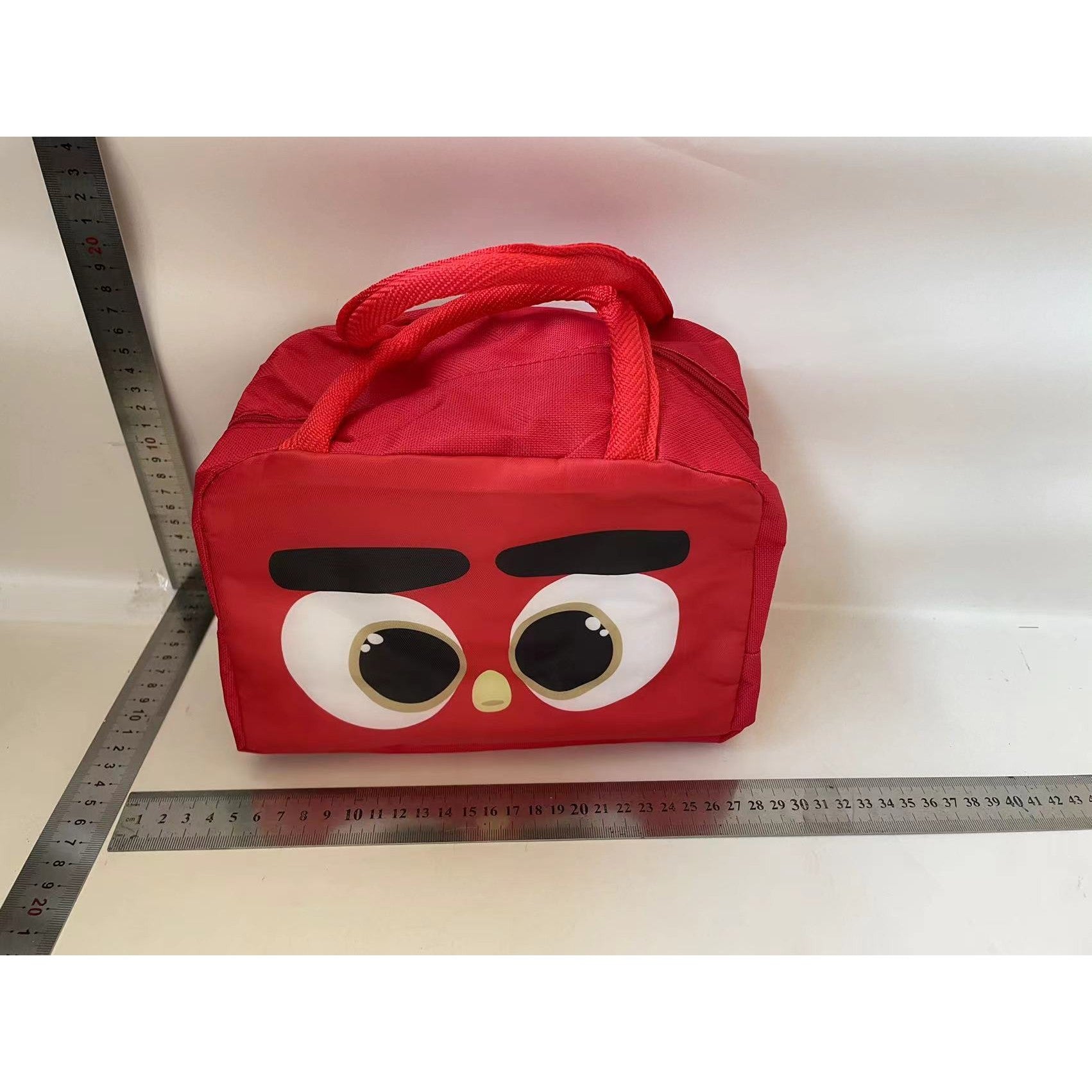 Geantă Frigorifică, Flippy, cu Desene Animat, Portabilă pentru Copii, de Prânz, din Pânză Oxford, 22x14x19 cm, Model Pasare, Rosu-1