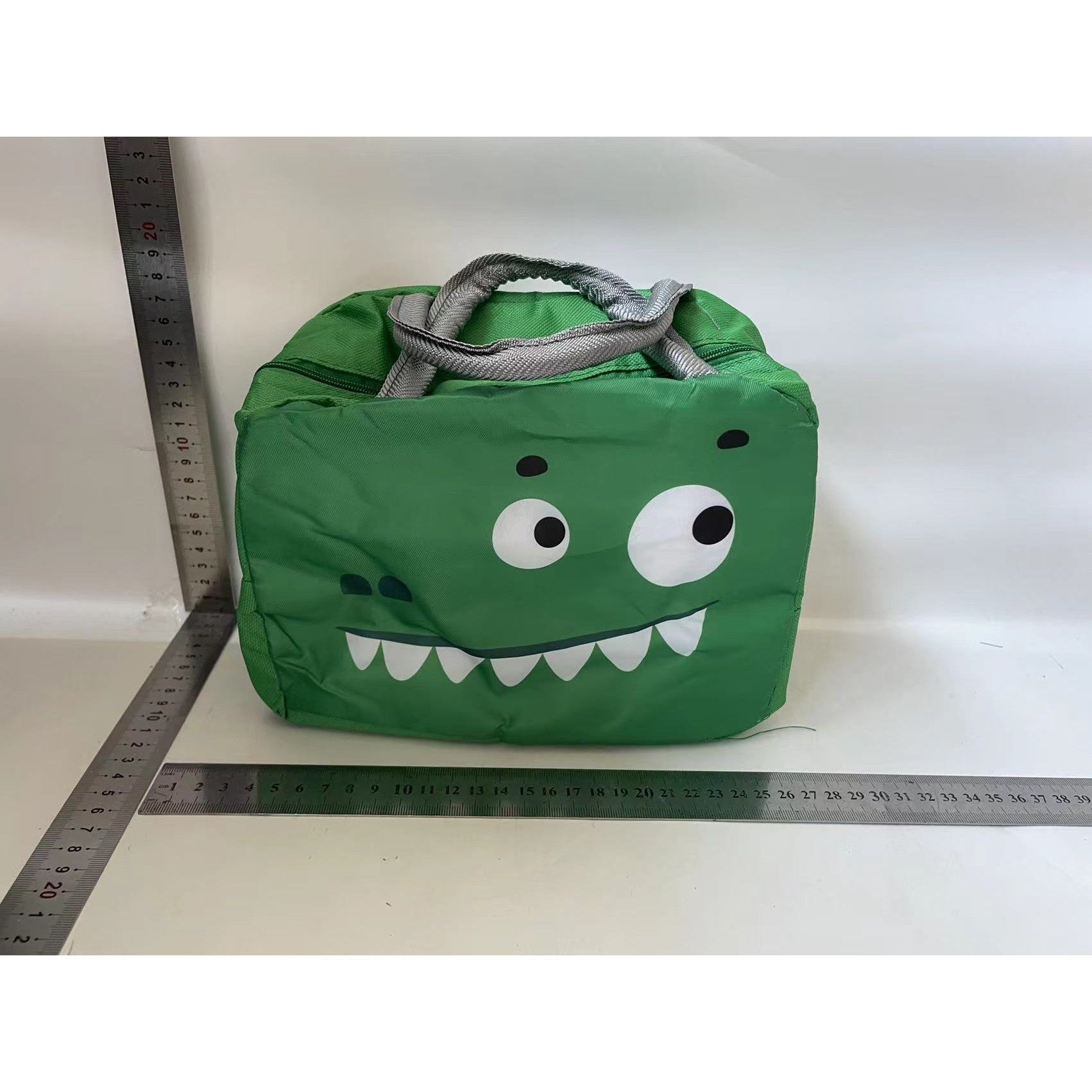 Geantă Frigorifică, Flippy, cu Desene Animat, Portabilă pentru Copii, de Prânz, din Pânză Oxford, 22x14x19 cm, Model Crocodil, Verde-1
