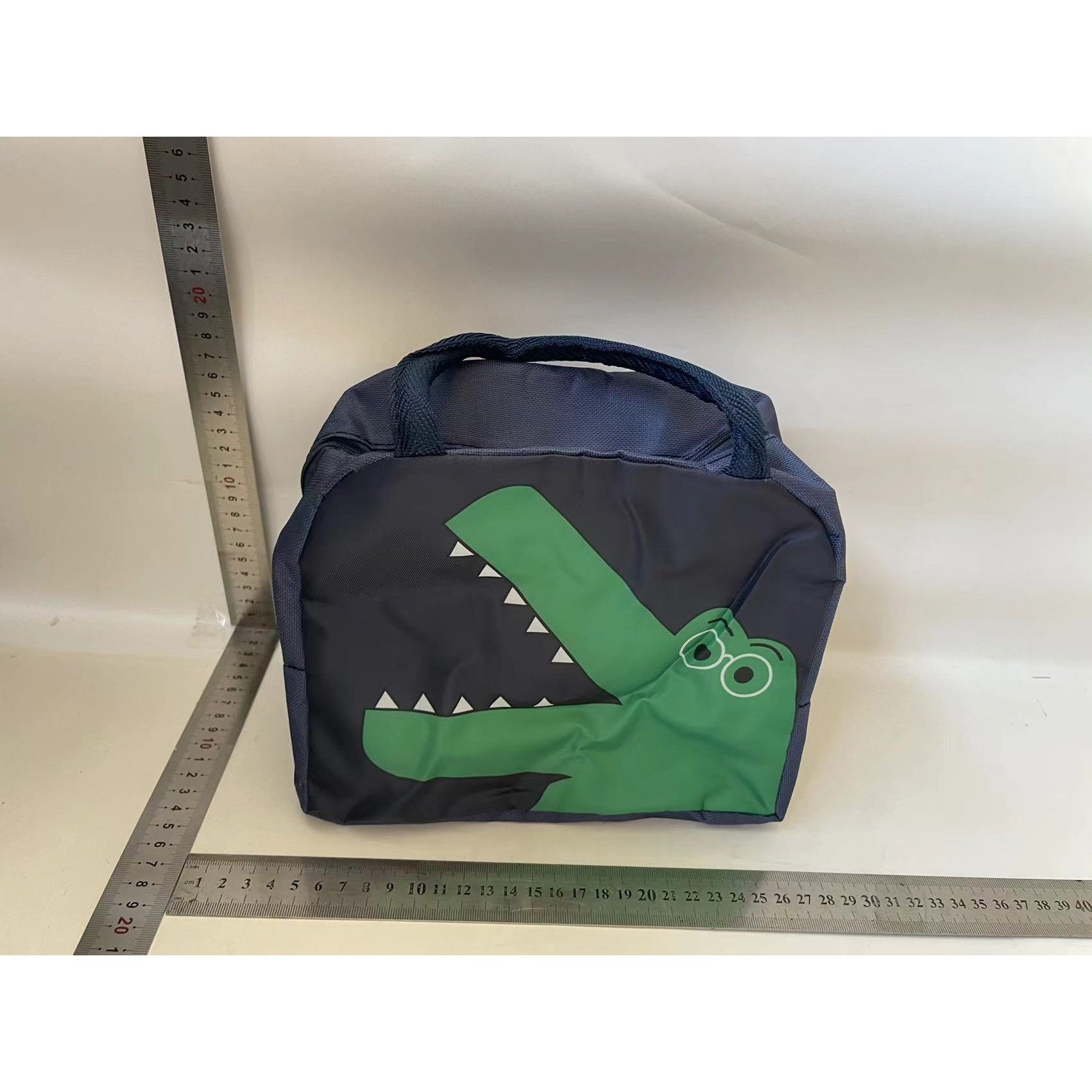 Geantă Frigorifică, Flippy, cu Desene Animat, Portabilă pentru Copii, de Prânz, din Pânză Oxford, 22x14x19 cm, Model Dinozaur, Albastru-1