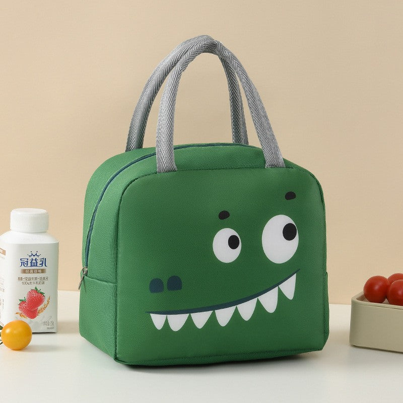 Geantă Frigorifică, Flippy, cu Desene Animat, Portabilă pentru Copii, de Prânz, din Pânză Oxford, 22x14x19 cm, Model Crocodil, Verde-0