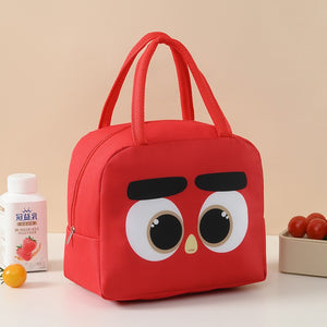 Geantă Frigorifică, Flippy, cu Desene Animat, Portabilă pentru Copii, de Prânz, din Pânză Oxford, 22x14x19 cm, Model Pasare, Rosu-0
