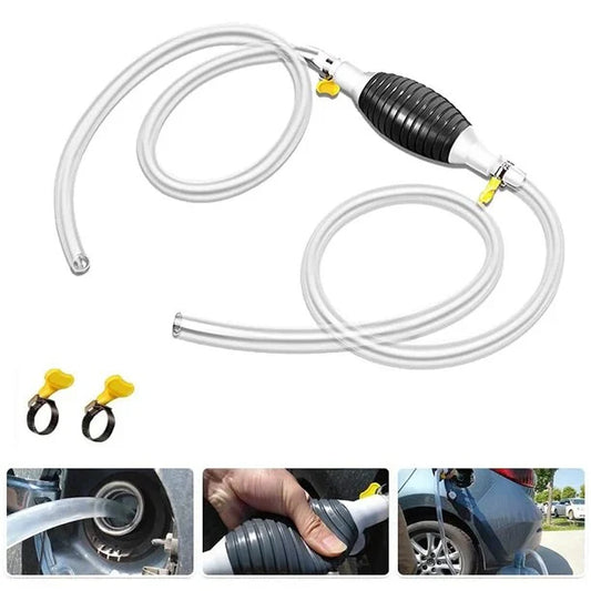 Ofertă 1+1 – Pompă manuală tip sifon pentru transfer lichide, cu furtun 2 m