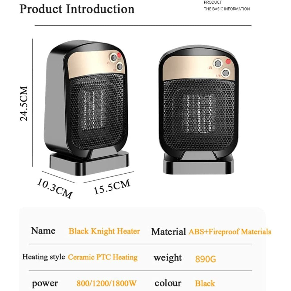 Radiator electric vertical mic Flippy, incalzitor cu 3 trepte de putere , 1800w, negru-1