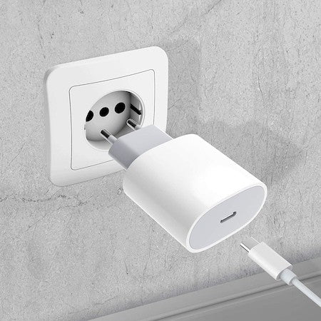 Adaptor pentru iPhone, Type-C, Fast charge, Putere 20 W, Flippy, Alb-3