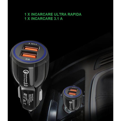 Incarcator Auto, Flippy, Pentru Bricheta, Incarcare Rapida, Interfata USB, 12V-24V, Negru-3