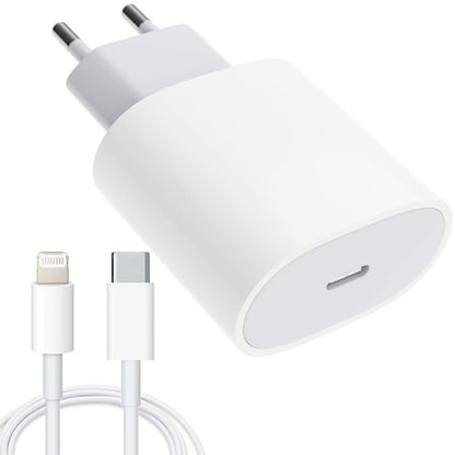 Incarcator compatibil cu iPhone, USB Type-C, Fast charge, Putere 20W, Flippy, Alb-0