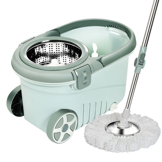Set mop rotativ cu galeata Flippy, material plastic si microfibra, o rezerva inclusa, rezistent, cu dop scurgere, vas detasabil, orificiu pentru solutie, pentru interior, capacitate 8 l, verde-0