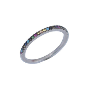 Inel Argint 925 cu Minizirconii Colorate, Marime 54-0