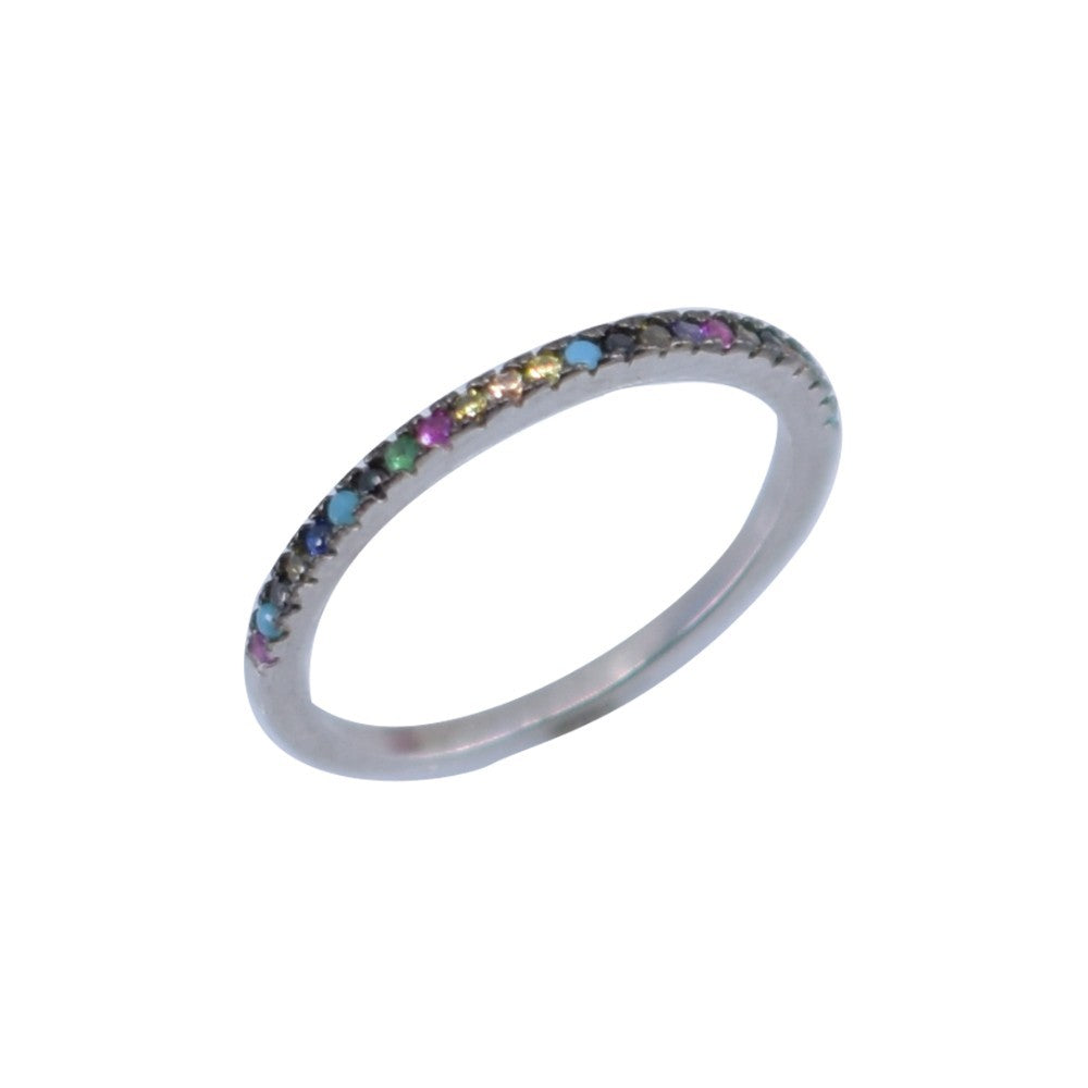 Inel Argint 925 cu Minizirconii Colorate, Marime 56-0
