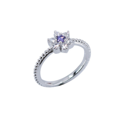 Inel Argint 925 Floare cu Zirconii, Marime 54-2