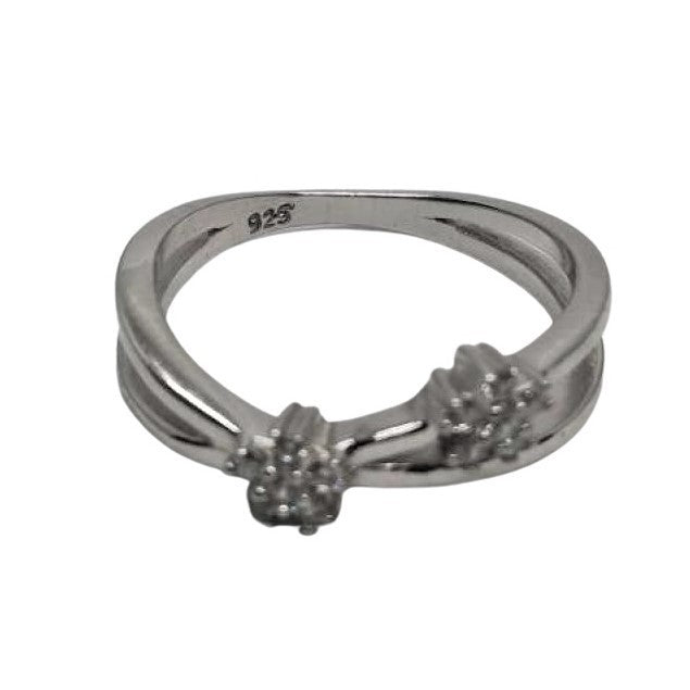 Inel Argint 925, Floricele cu Zirconii M 48-0