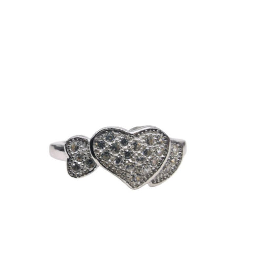 Inel, Jolie Silver, Argint 925 Inimi cu Pietre M 54-0