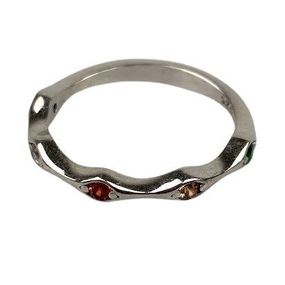 Inel Argint 925, Molecula cu Zirconii Colorate M58-2