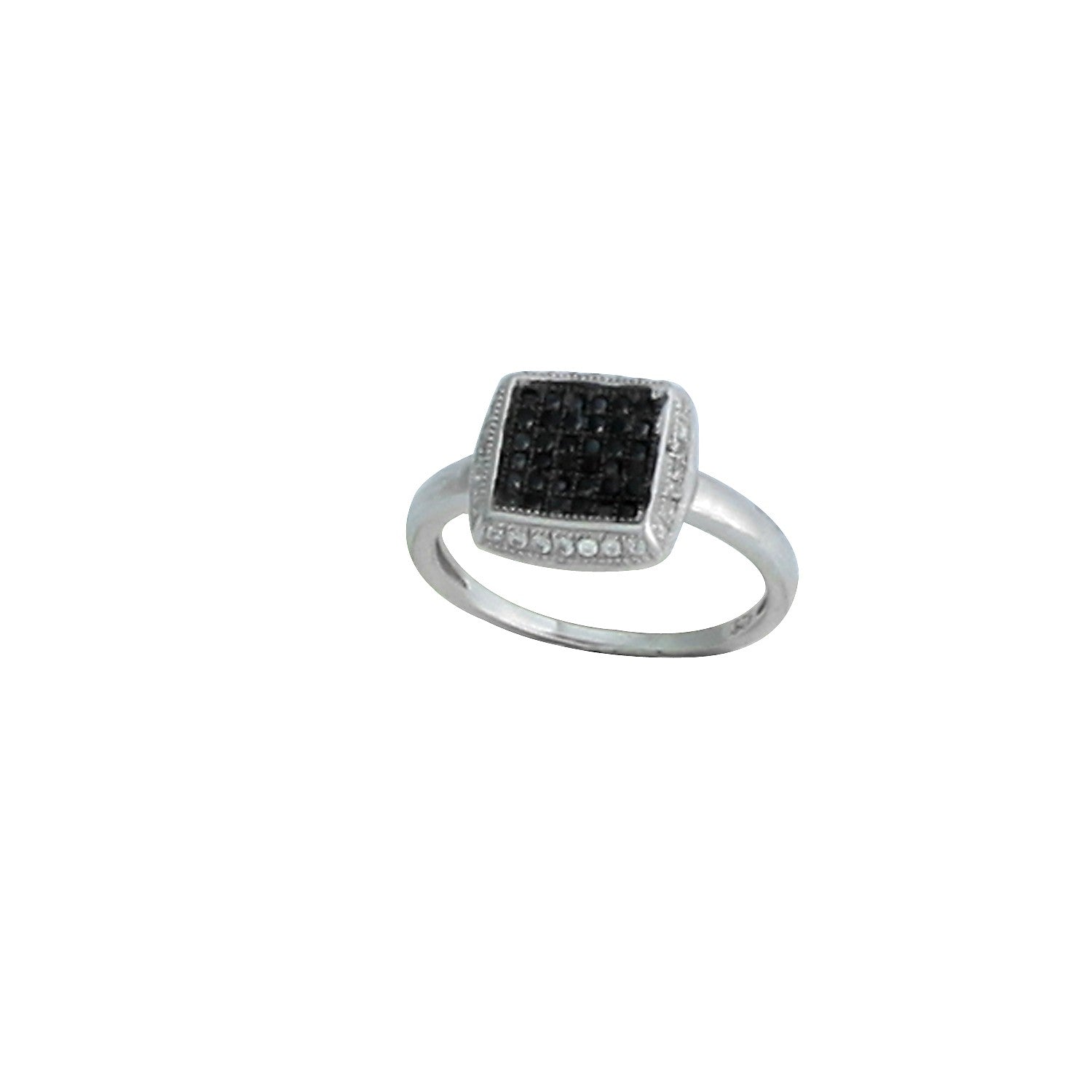 Inel de dama din Argint 925 cu model patrat si zirconii, marimea 53-0