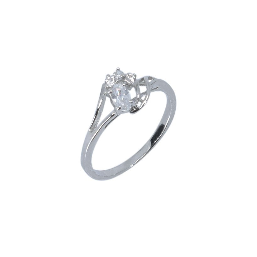 Inel din Argint 925 cu Zirconii, rodiat, marimea 56-1