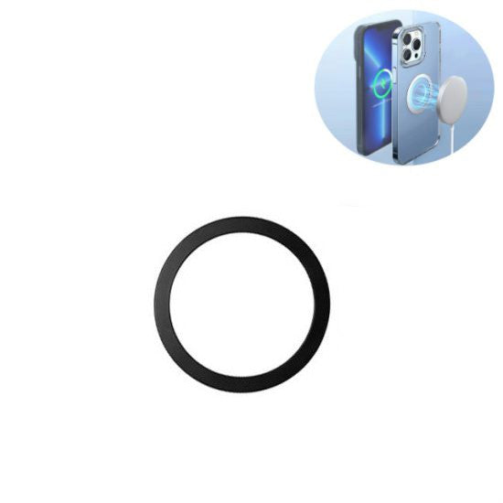 Inel Magnetic incarcare fara fir, montare auto, MagSafe Silicone pentru Apple iPhone 12 / 13 / 14, Negru-2