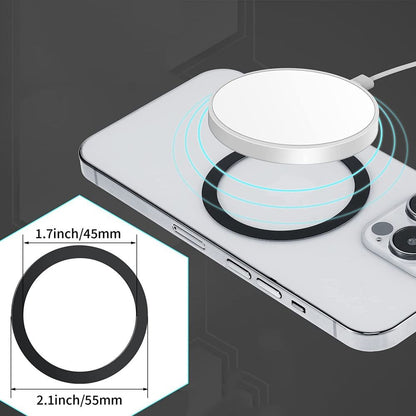 Inel Magnetic incarcare fara fir, montare auto, MagSafe Silicone pentru Apple iPhone 12 / 13 / 14, Negru-5
