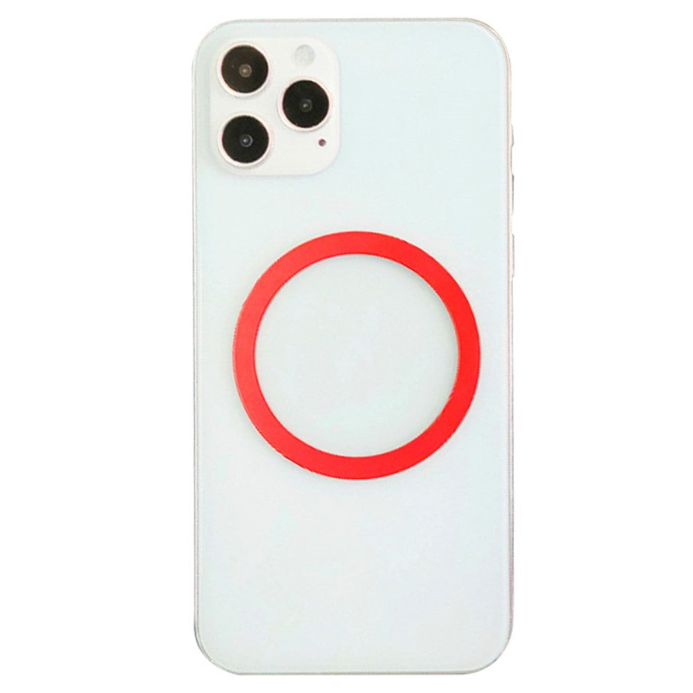 Inel Magnetic incarcare fara fir, montare auto, MagSafe Silicone pentru Apple iPhone 12 / 13 / 14, Rosu-0