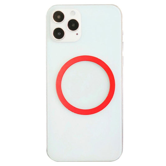 Inel Magnetic incarcare fara fir, montare auto, MagSafe Silicone pentru Apple iPhone 12 / 13 / 14, Rosu-0