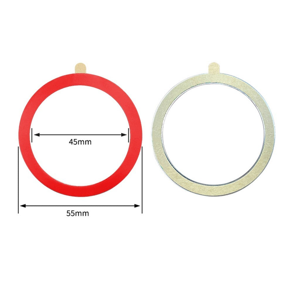 Inel Magnetic incarcare fara fir, montare auto, MagSafe Silicone pentru Apple iPhone 12 / 13 / 14, Rosu-2