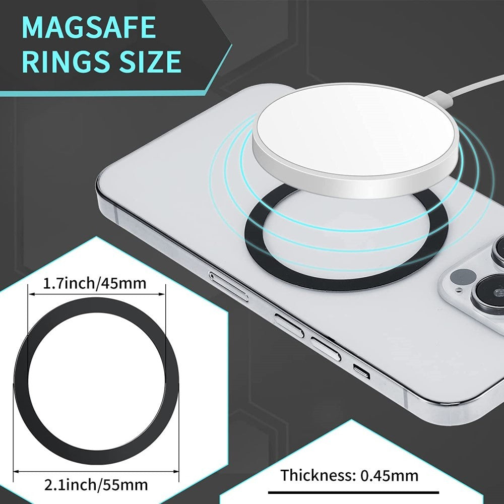 Inel Magnetic incarcare fara fir, montare auto, MagSafe Silicone pentru Apple iPhone 12 / 13 / 14, Rosu-6