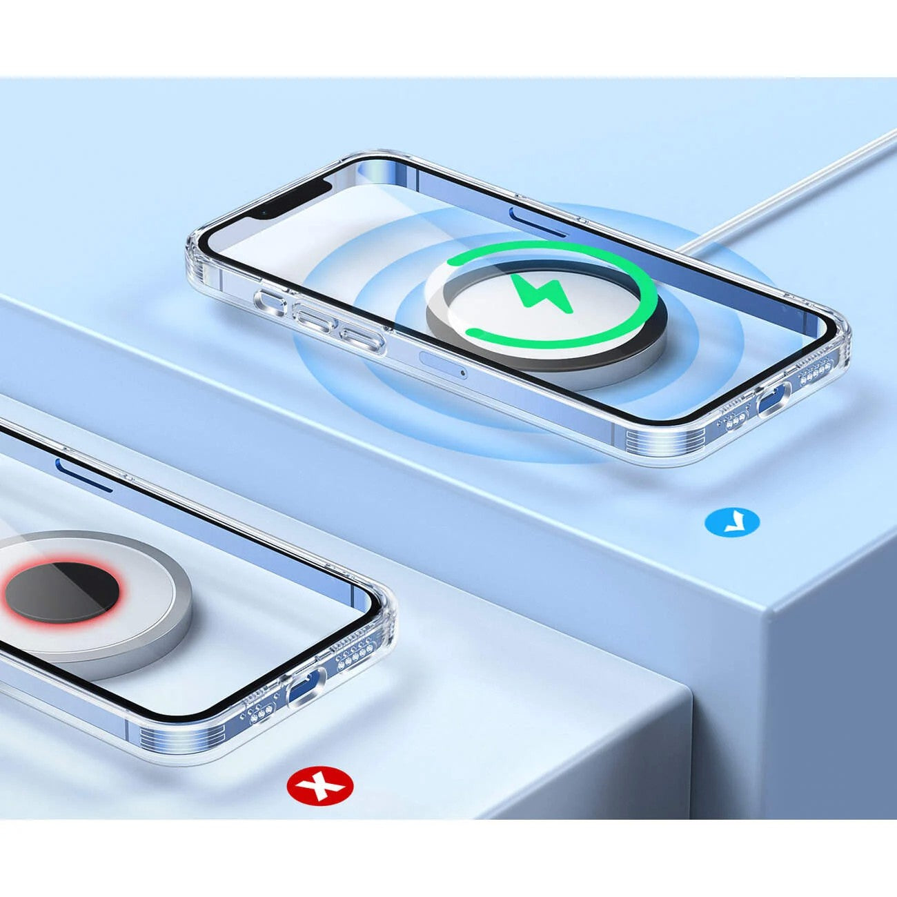 Inel Magnetic MagSafe Silicone pentru Apple iPhone seria 12 / 13 / 14 Alb-1