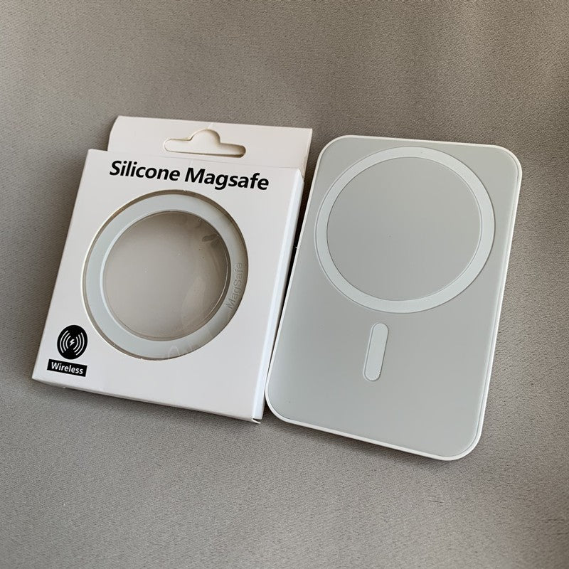 Inel Magnetic MagSafe Silicone pentru Apple iPhone seria 12 / 13 / 14 Alb-2