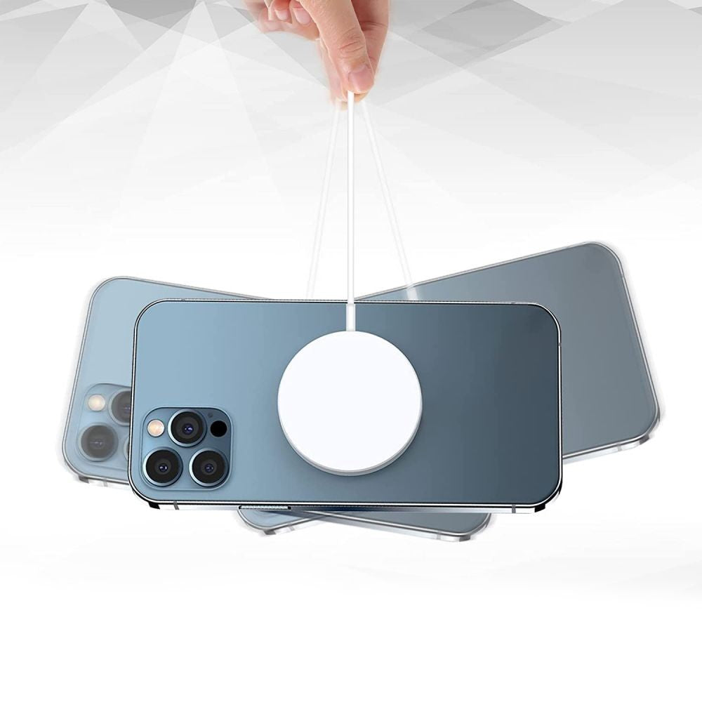 Inel Magnetic MagSafe Silicone pentru Apple iPhone seria 12 / 13 / 14 Alb-5