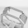 Inel Octagonal din Argint 925, cu doua cercuri si pietre, marimea 56-0